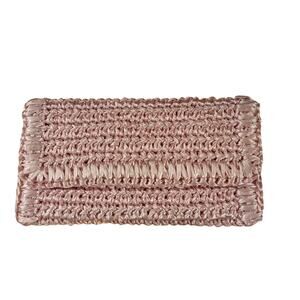 Vintage 1960s Koret Italy Pink Raffia Clutch Purse
